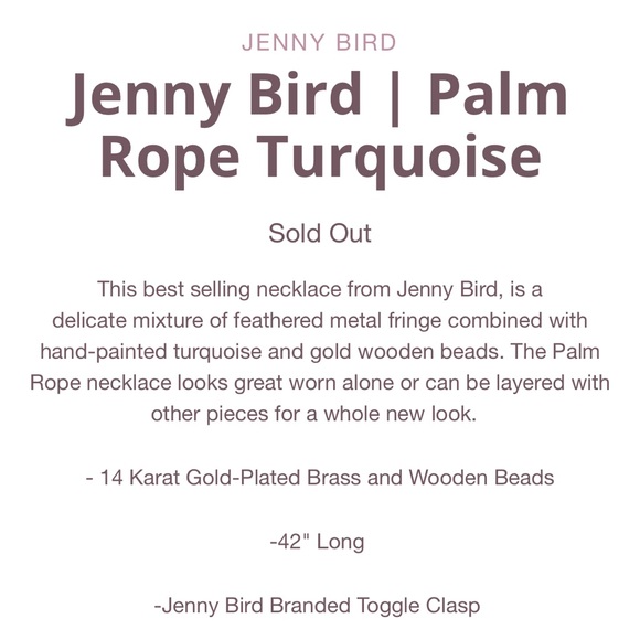 Jenny Bird turquoise palm rope necklace - Picture 7 of 7